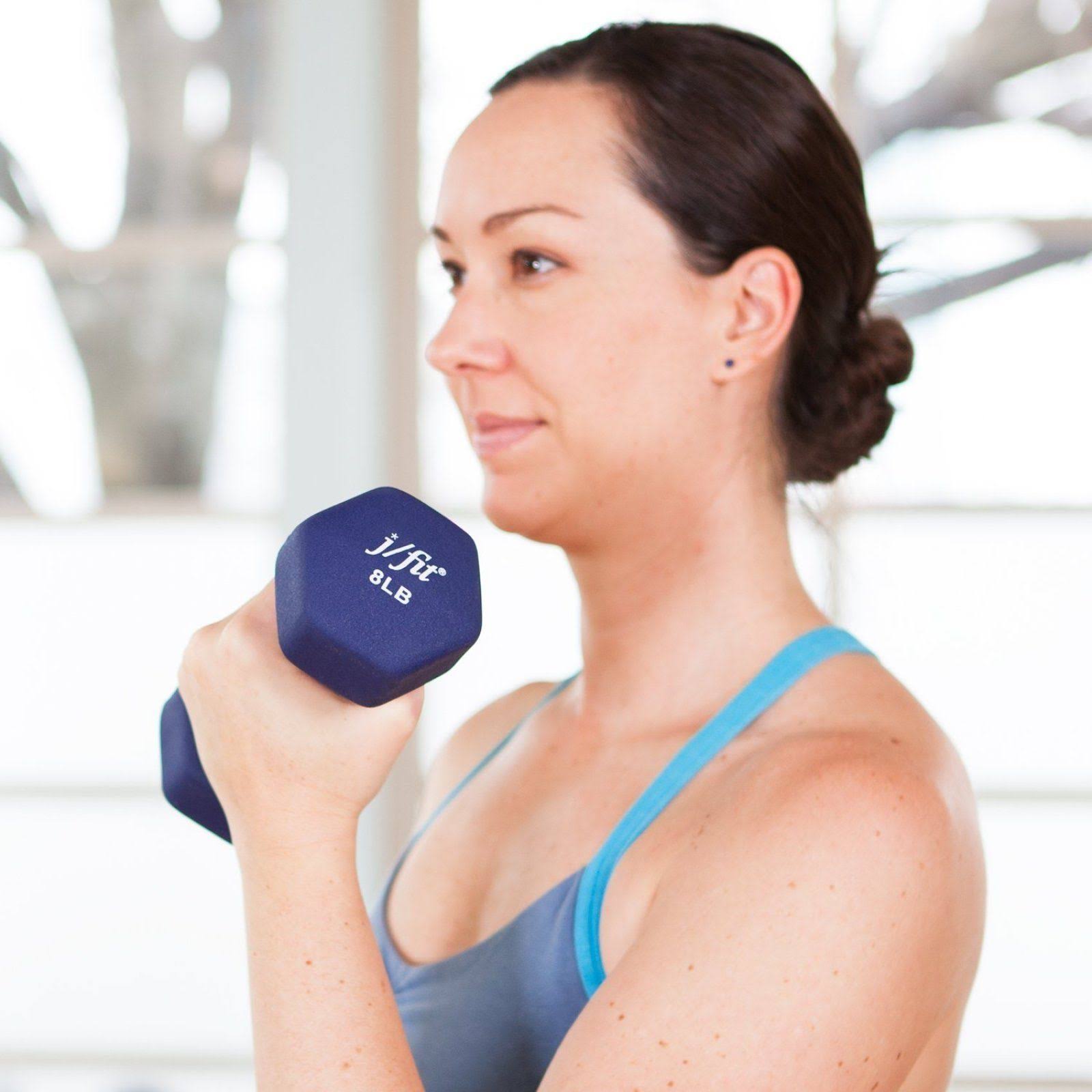 J/fit Dumbbell Set w/Durable Rack | Solid Design | Double Neoprene Coated