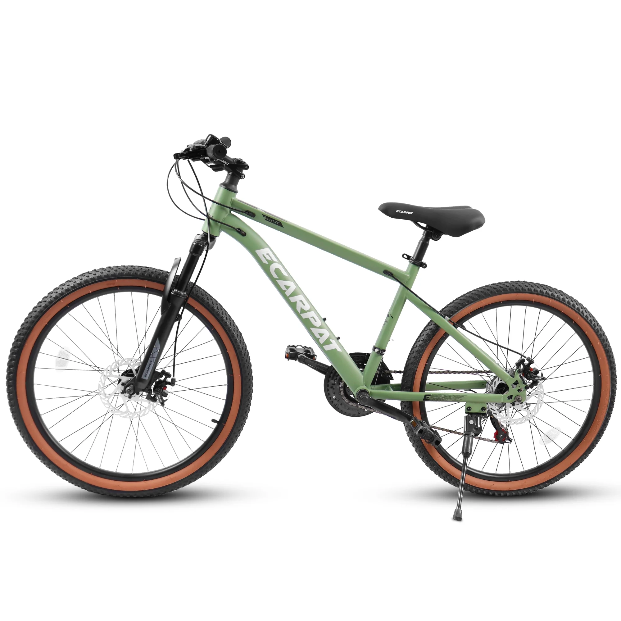 24 inch Mountain Bike for Kids, Boys Girls Bike with 21 Speed Disc Brakes, Green