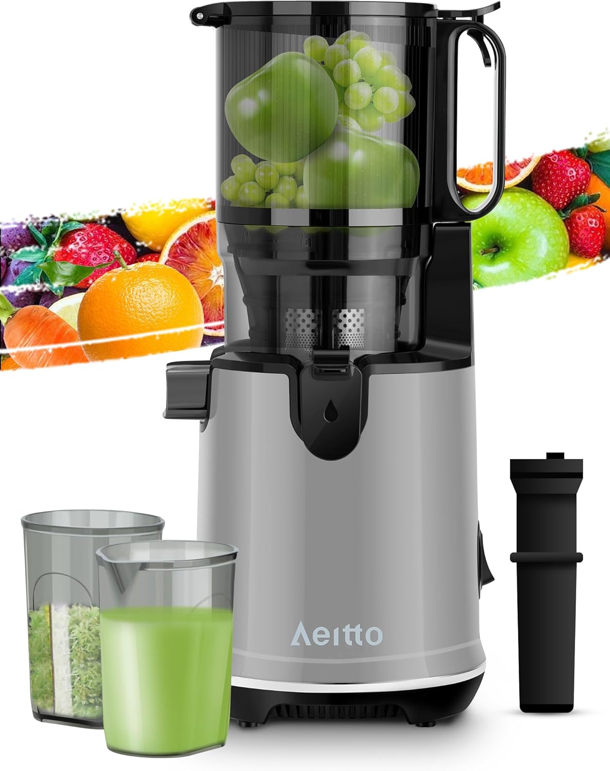 Aeitto Cold Press Juicer, Slow Juicers High Juicer Yield, Juice Maker