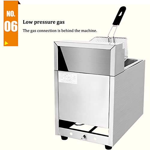 Commercial Restaurant Professional Gas Fryer, Stainless Steel Tabletop Single-cylinder/double-cylinder Propane Deep Fryer, Outdoor Stove Cooking Table with Frying Basket, Fried Chicken and Fish