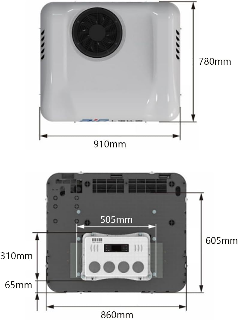 RV Rooftop Air Conditioner, 8000 BTU DC 24V Ceiling Condtioner for Cooling and Heating for RVs Trailers Campers Truck Motorhome
