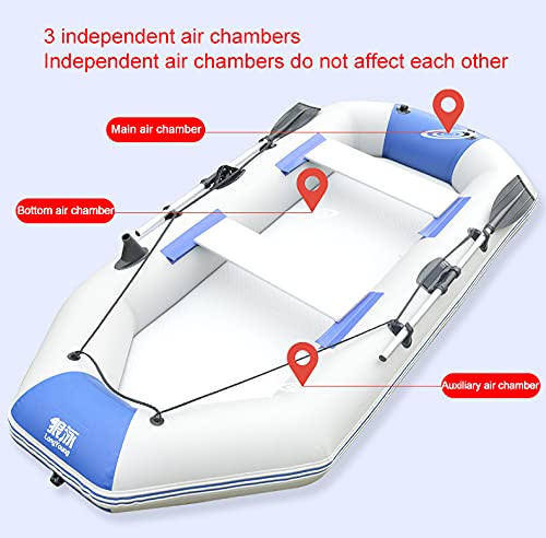 Adult Inflatable Kayak 9-Foot Rubber Dinghy 4-Person Boat Adult Fishing Boat Canoe with Patch Pack and Paddle Suitable for Ocean Sea and Lake 2.3m
