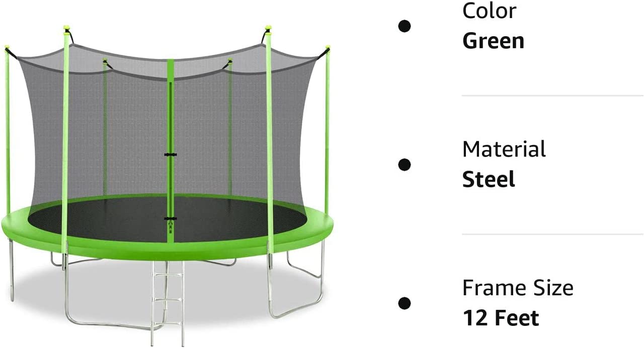 Trampoline with Enclosure Net Outdoor Jump Rectangle Trampoline - ASTM Approved-Combo Bounce Exercise Trampoline PVC Spring Cover Padding for Kids and Adults