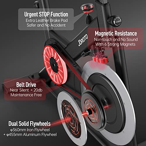JOROTO X2|X2PRO Exercise Bike, X4S Bluetooth Stationary Indoor Cycling Bike with Readable 100 Levels Magnetic Resistance, Plus 12.6 inch Tablet Bracket Exercise Bikes for Home