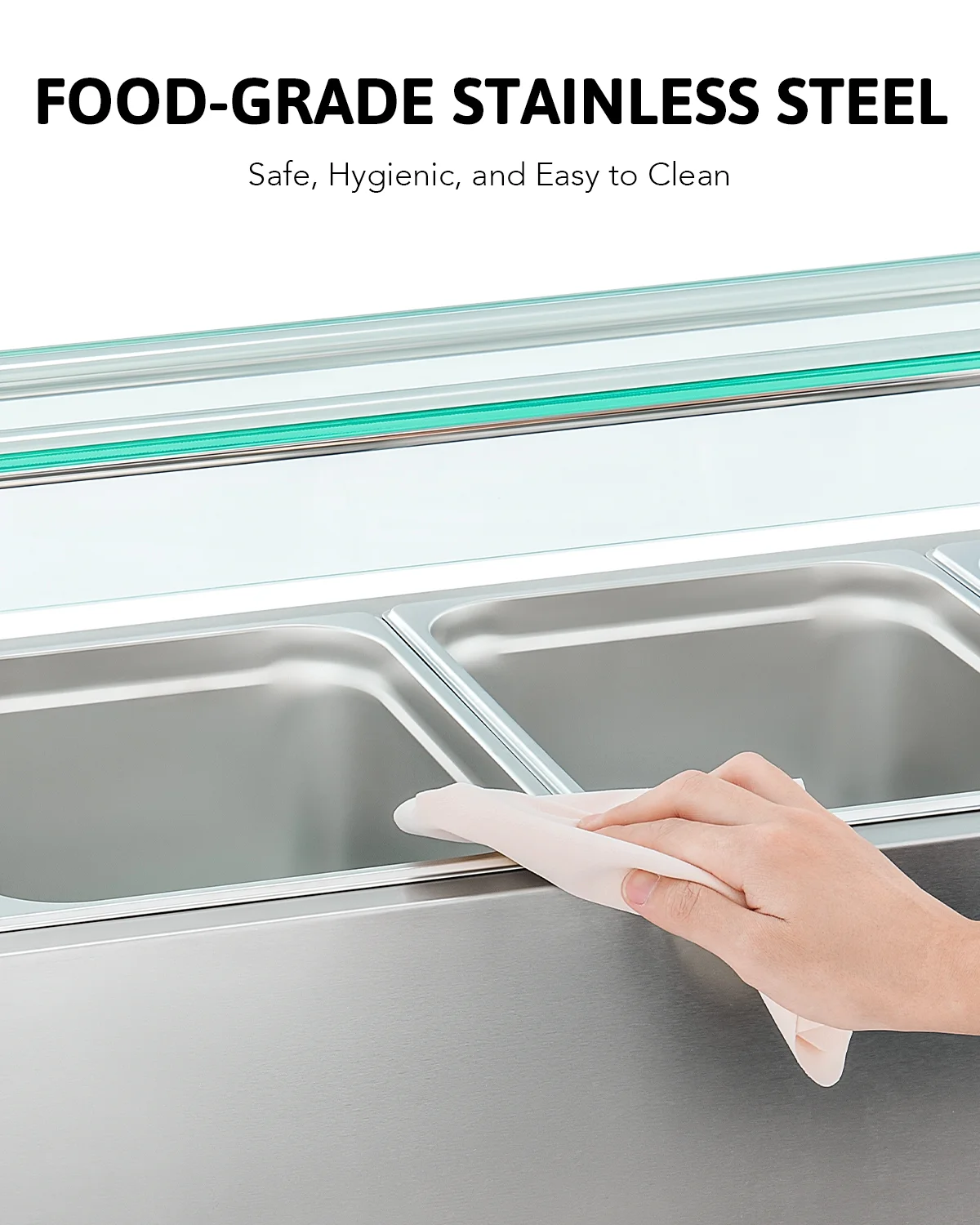 Wilprep Commercial Food Warmer 1200W Bain Marie Food Warmer with 6 Stainless Steel Pans