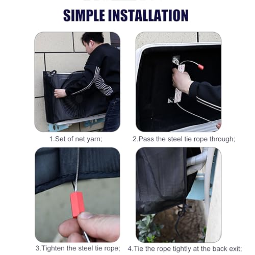 Air Conditioner Cover Heavy Duty AC Window Unit Cover, Universal AC Rain Cover Air Conditioner Sun Shade Cover Anti-Snow Protective Cover, Outdoor AC Units Protection Heat Pump Unit Cover