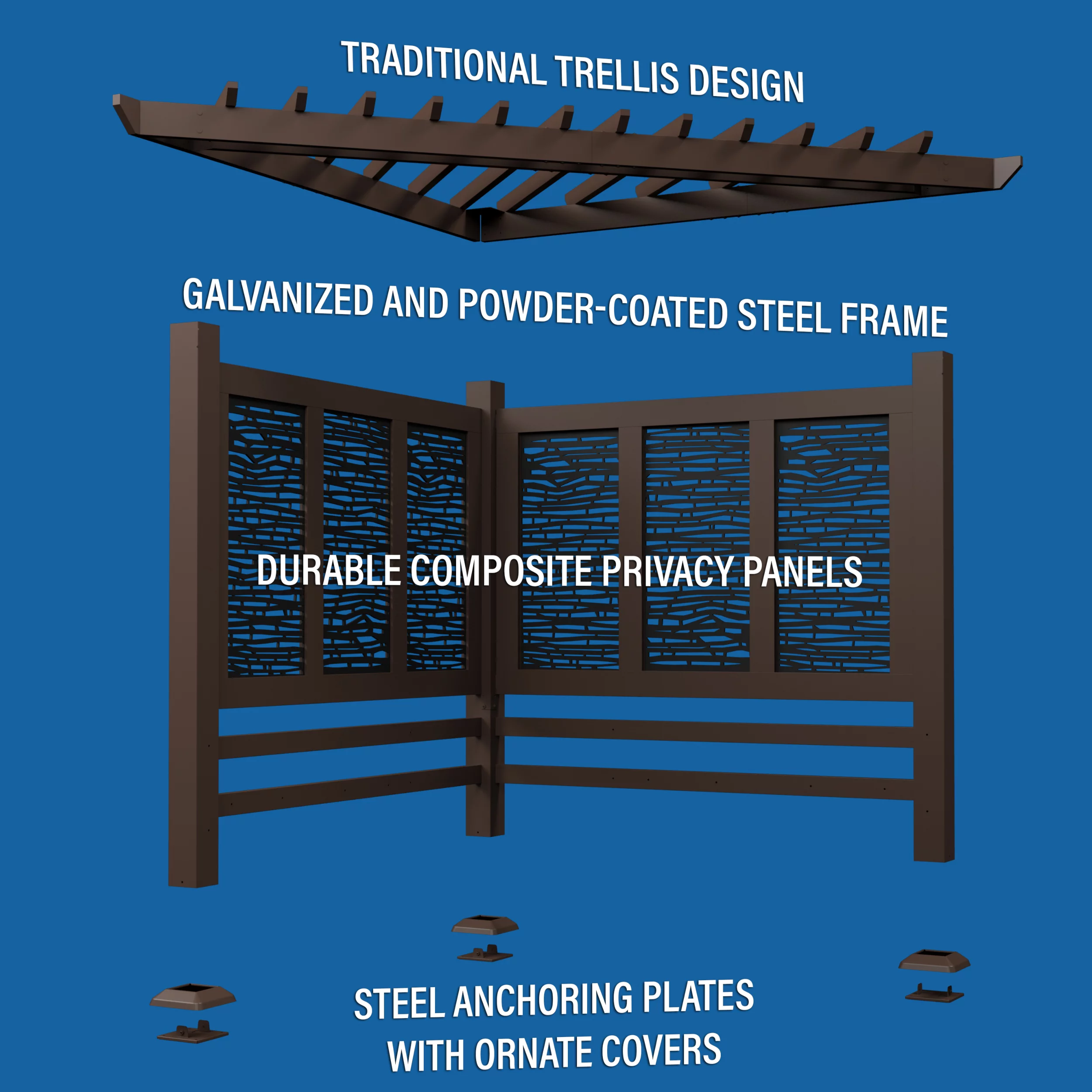Backyard Discovery Hampton Traditional Steel Cabana Pergola - Curated Treasures Market