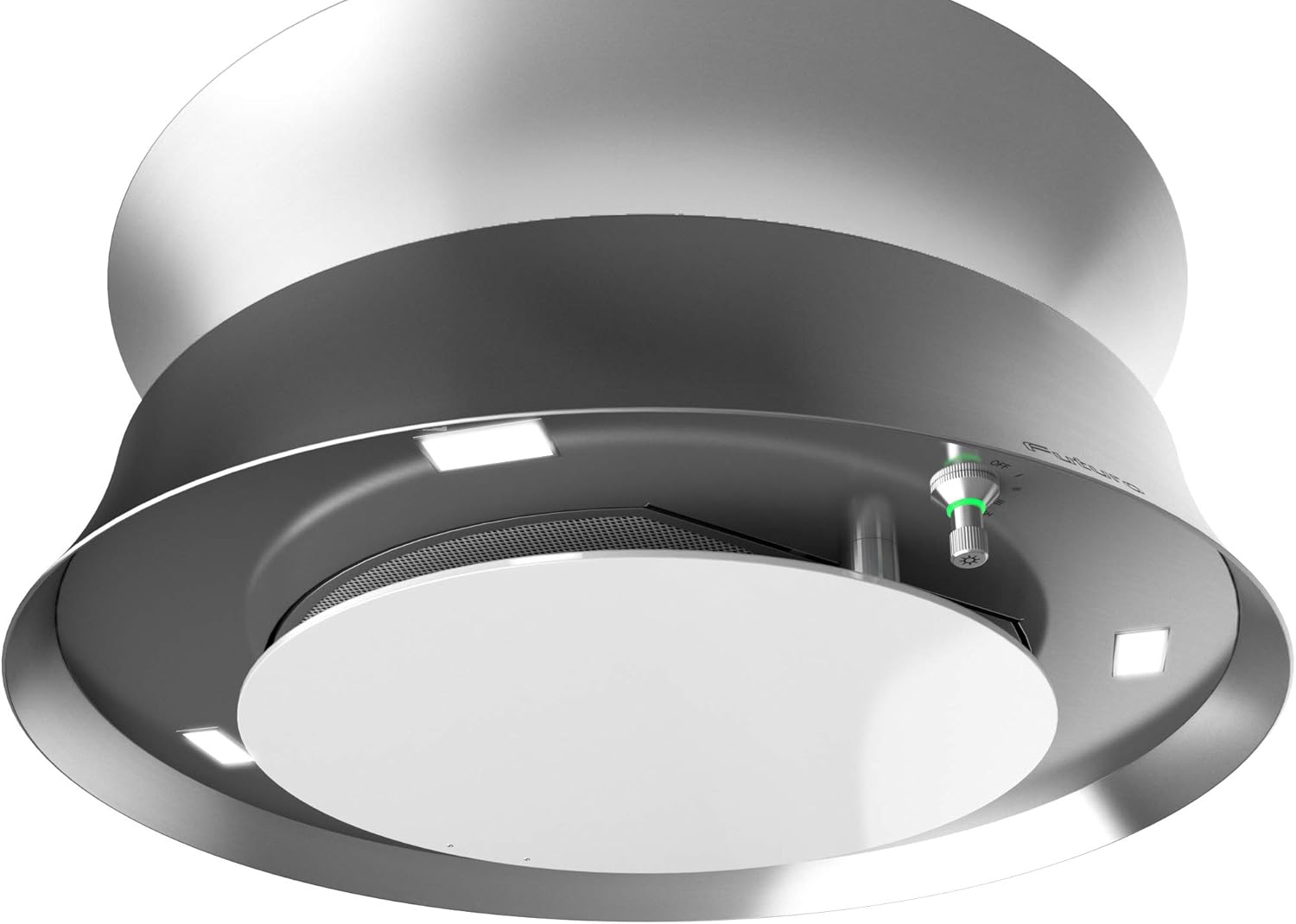 Futuro Futuro Island Mount DUCTLESS ONLY Range Hood 24" 940-CFM | Arena Inox | Stainless Steel Vent Hood | Contemporary Modern Italian Exhaust Fan | LED, Ultra-Quiet with Blower