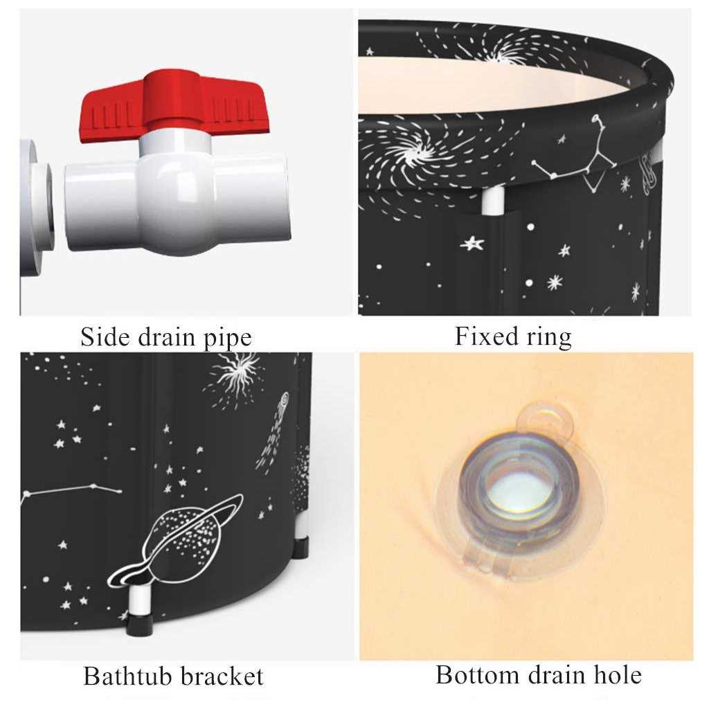 40 Portable Foldable Bathtub Soaking Bathing Tub for Adults Separate Family Bathroom SPA Tub with Drain - Shop Hardware Tools Online Store