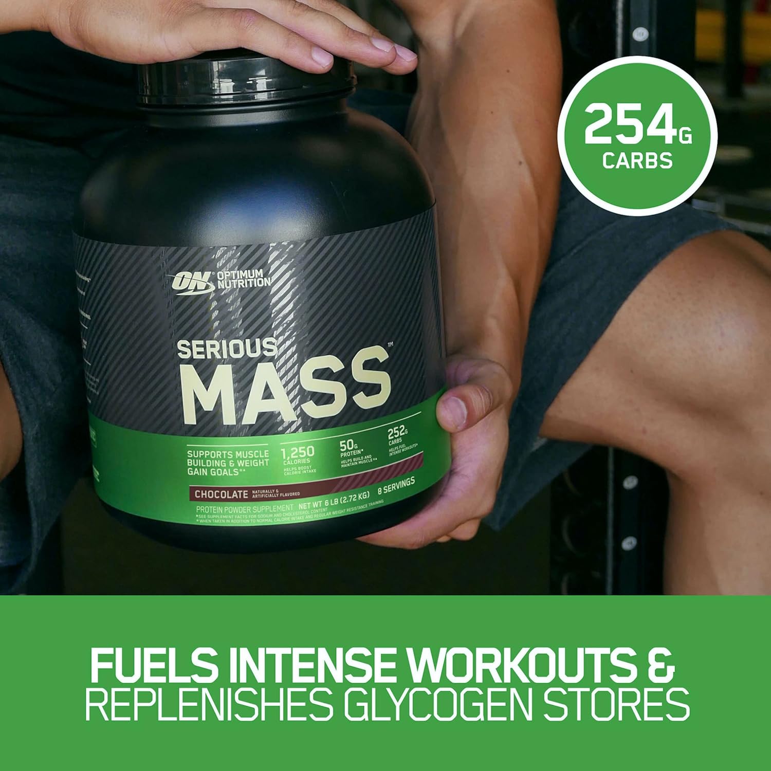 Optimum Nutrition Serious Mass Weight Gainer Protein Powder, Vitamin C, Zinc and Vitamin D for Immune Support, Vanilla, 6 Pound (Packaging May Vary) Pack of 2