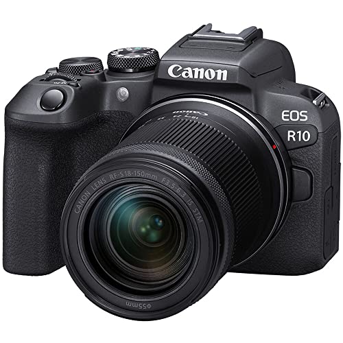 Canon EOS R10 Mirrorless Camera RF-S18-45mm F4.5-6.3 is STM Lens Kit, Hybrid Camera, 24.2 Megapixel CMOS (APS-C) Sensor, 4K Video, Vlogging Camera for Content Creators, Black