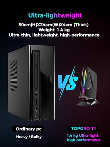 T1 Mini Gaming PC Core i9-12900H/RTX 3050Ti 8GB GDDR6, Mini Desktop Gaming Computer(14C/20T,Up to 5.4GHz)32GB DDR4,1TB PCIe 4.0 SSD/RGB Lights/WiFi 6E/BT 5.3/2x HDMI 2.0/USB-C/4K@60Hz/Win11 Pro