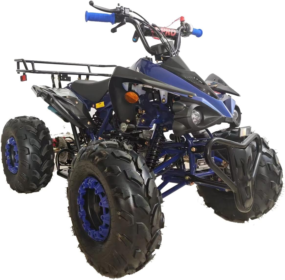 X-PRO Blast 125cc ATV Automatic Transmission w/Reverse, LED Headlight, Big 19"/18" Tires! Assembled and Tested！ (Blue)