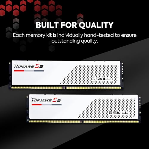 G.SKILL Ripjaws S5 Series (Intel XMP 3.0) DDR5 RAM 32GB (2x16GB) 6000MT/s CL36-44-44-96 1.35V Desktop Computer Memory UDIMM - Matte Black (F5-6000J3644F16GX2-RS5K)