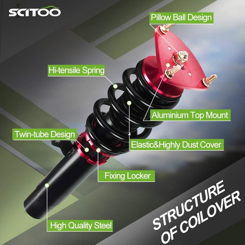 Coilover Suspensions Shock Struts Kits Assembly SCITOO Full Set Shocks Struts Kits fit for 2004 2005 2006 2007 2008 2009 2010 2011 2012 2013 for Mazda 3