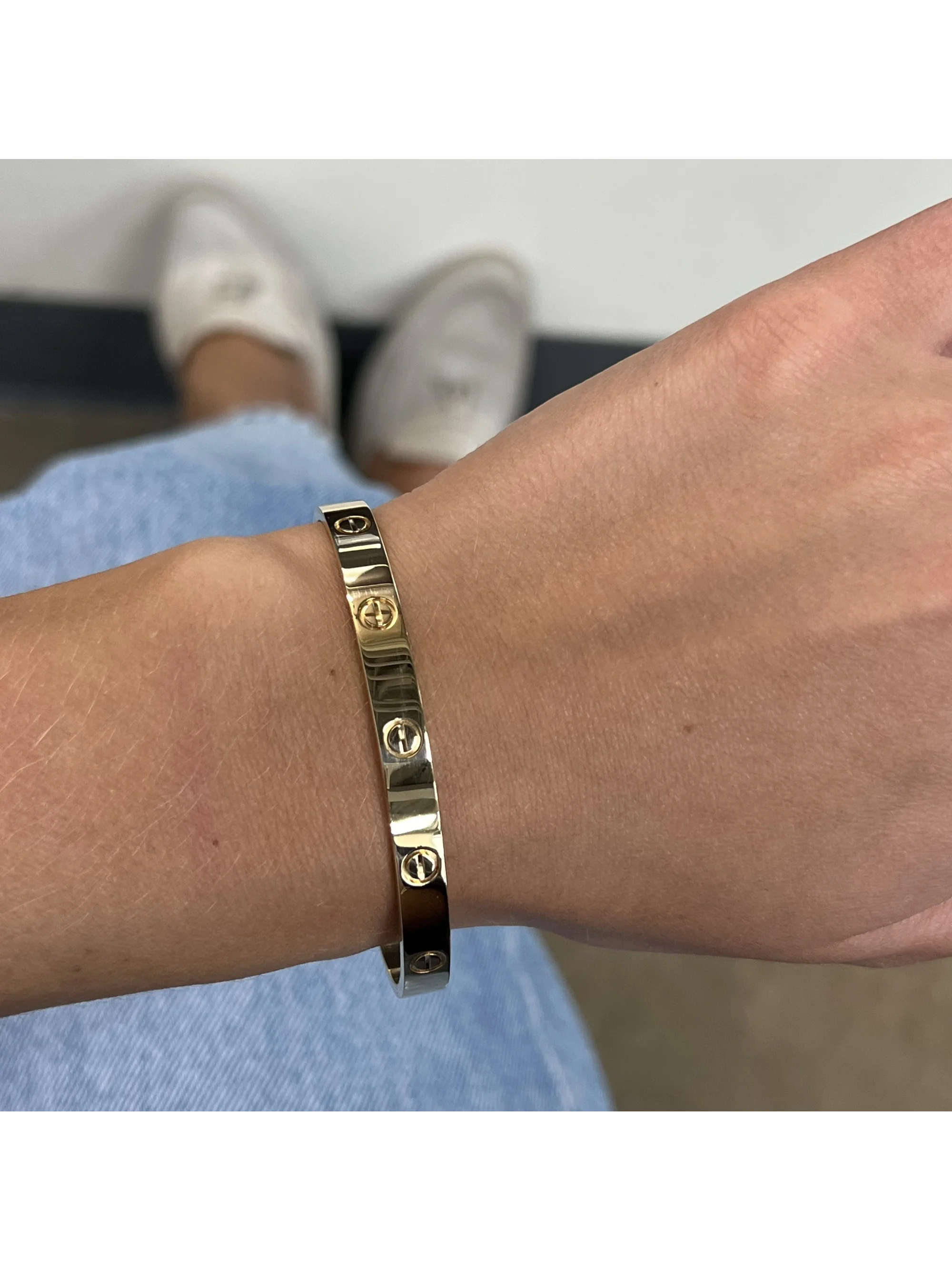 Cartier Love Bracelet Bangle 18K Rose Gold Size 17