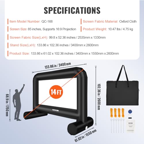 VEVOR Inflatable Movie Screen