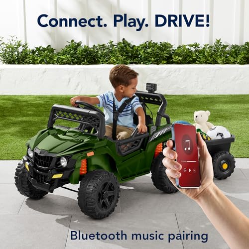 Best Choice Products Kids 12V Electric Ride On UTV Car and Trailer w/Parent Control, LED Lights, 2 Speeds, Bluetooth - Black
