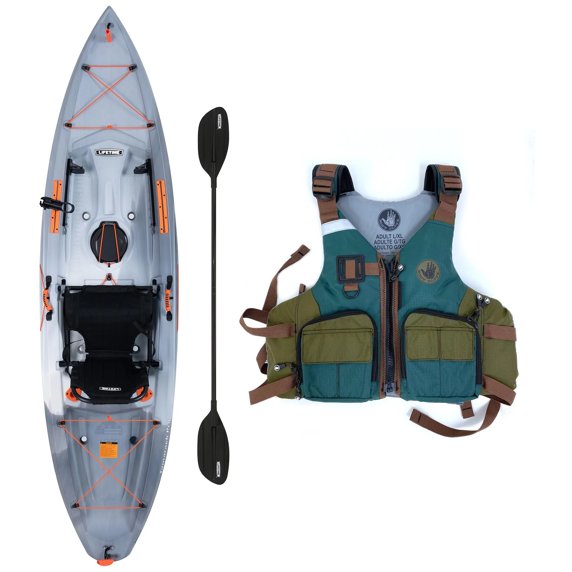 Lifetime Tamarack Pro 10'3 Kayak (paddle included) with Body Glove Fishing Life Vest