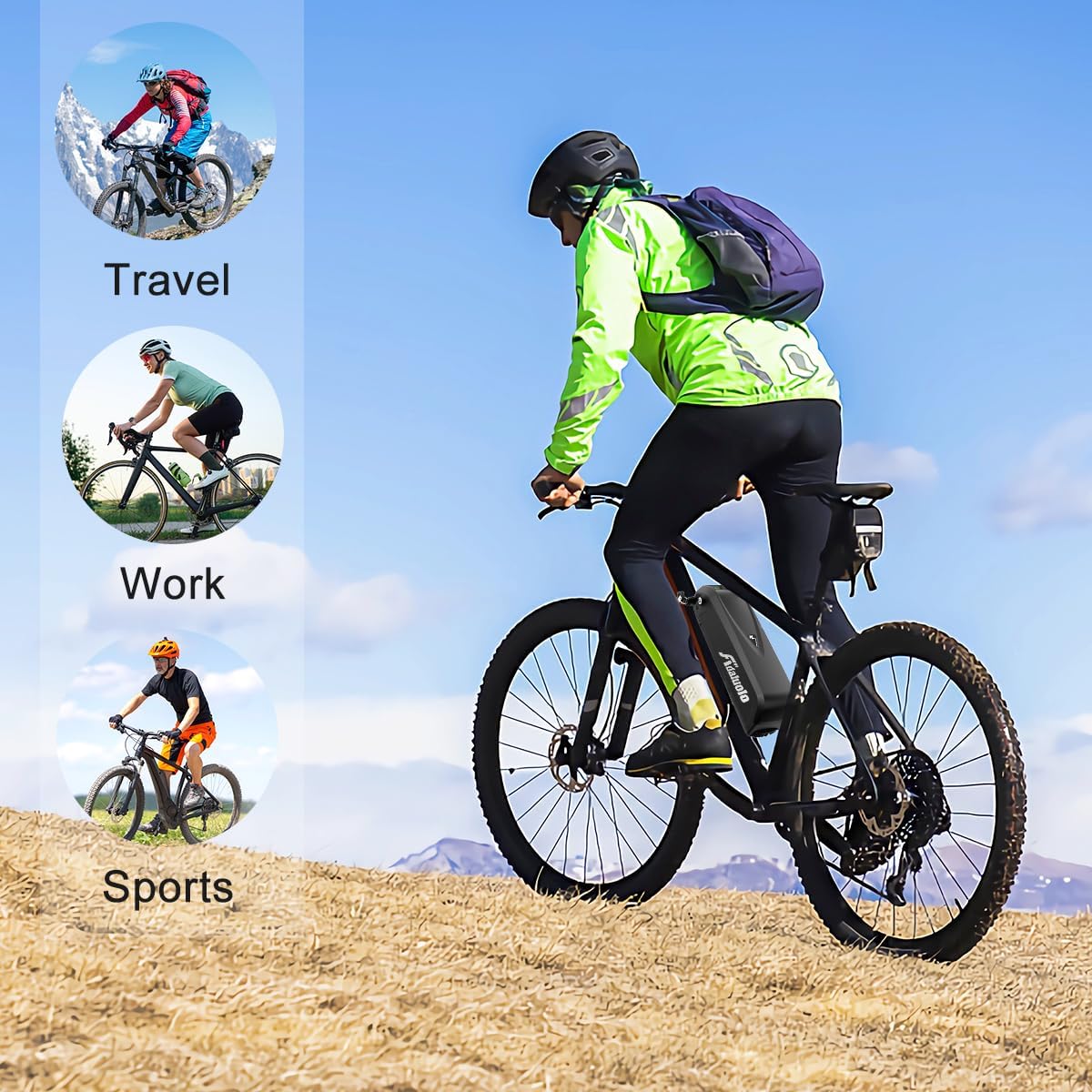 Ebike Battery, 48V 20AH Electric Bike Battery Pack Lithium ion Bicycle Battery with Charger, 5 Pin Base, Safe Lock for 500W 750W 1000W 1500W Motor (48V 20AH 5 Pin+USB (G80 Max Case))