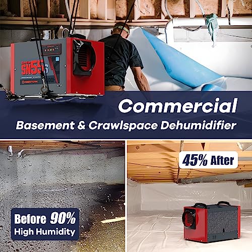 Abestorm Commercial Dehumidifier for Crawl Space Basement, 5 Years Warranty, Intelligent Humidity Control, Auto Shut off/Restart, 5 Years Warranty