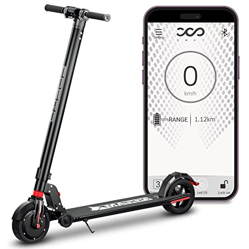 MoNiBloom E-Scooter Electric Kick Scooter w/LED Display and Bluetooth APP, Portable Folding Commuting Scooter for Adults & Teens