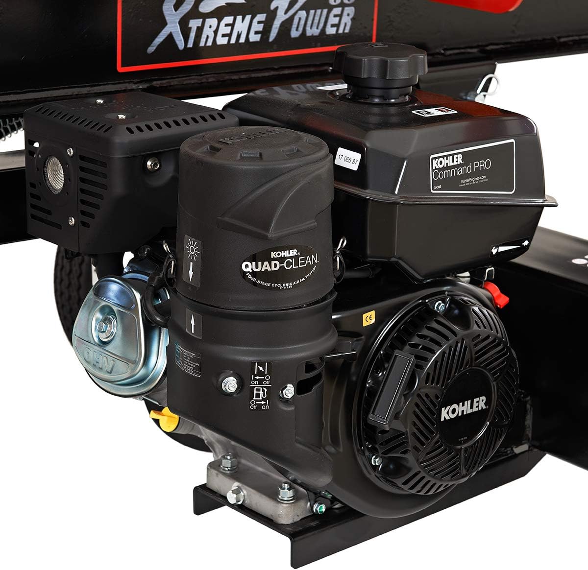 XtremepowerUS 65068 Dual Position Log Splitter w/Catcher Gas 196cc 25-Ton Hydraulic Wood Firewood Cutter Machine