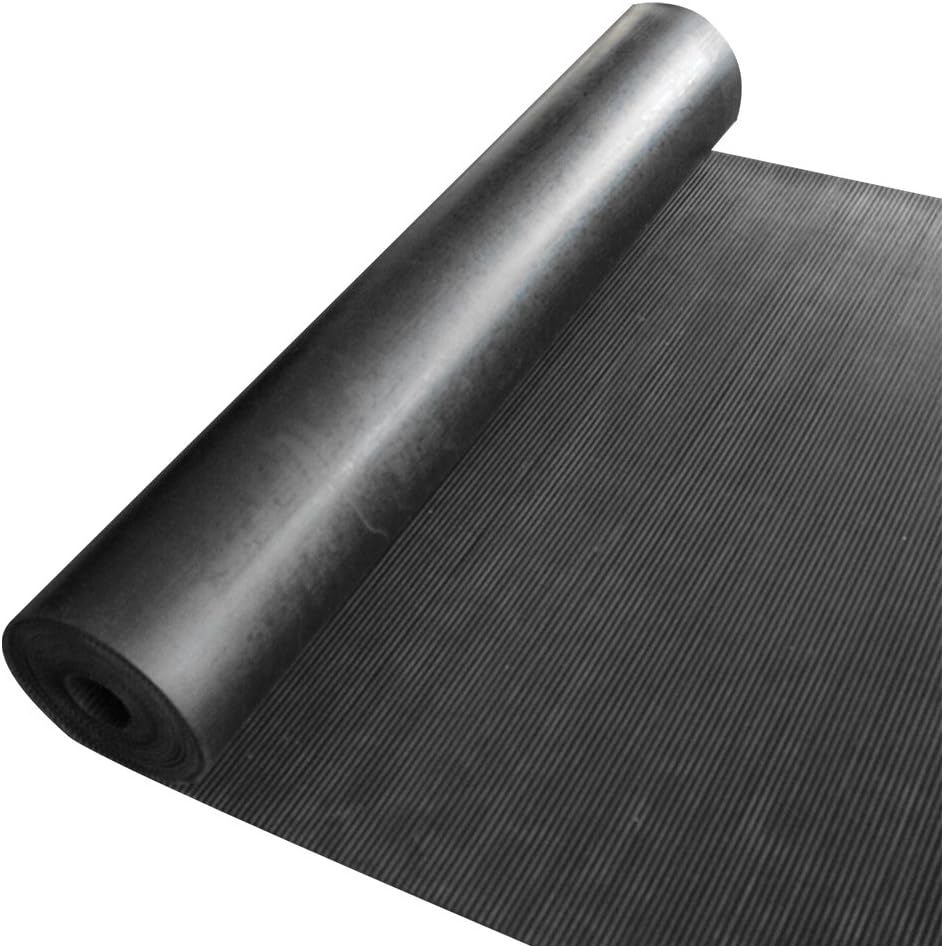 Rubber-Cal Ramp Cleat Non-Slip Outdoor Rubber Mats - 1/8" Thick x 3ft x 2ft Floor Mat