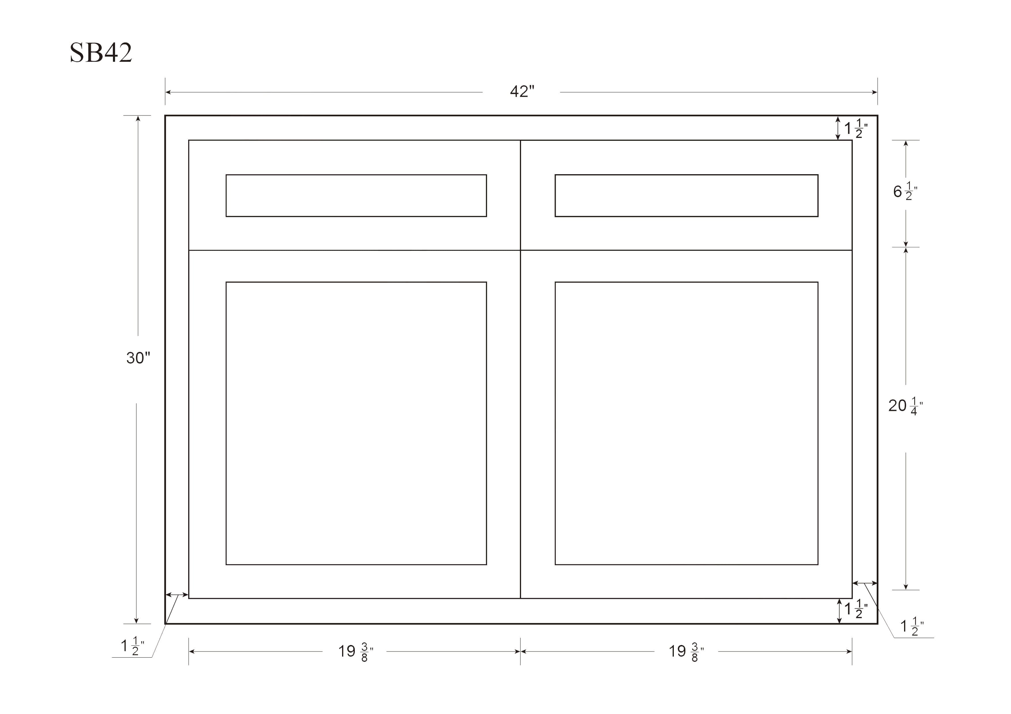 RTA Wholesalers 33 inch Wide Sink Base Kitchen Cabinet Snow White Inset Shaker - Double Door with False Front Drawer - Unassembl