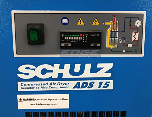 Schulz REFRIGERATED AIR Dryer for AIR Compressor, Compressed AIR Systems, 15 CFM, for 2 & 3 HP COMPRESSORS