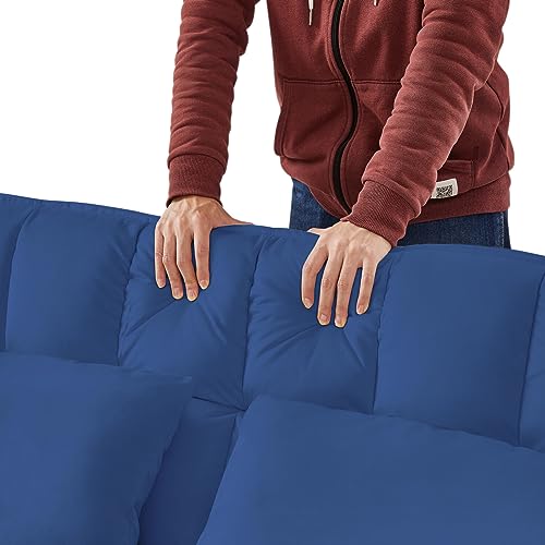 JINS&VICO 3 in 1 Sleeper Sofa Bed, Convertible Lounge Couch Bed with Side Pockets, Pullout Sleeper Loveseat with Pillows and Adjustable Backrest for Home Office and Small Space, Off White