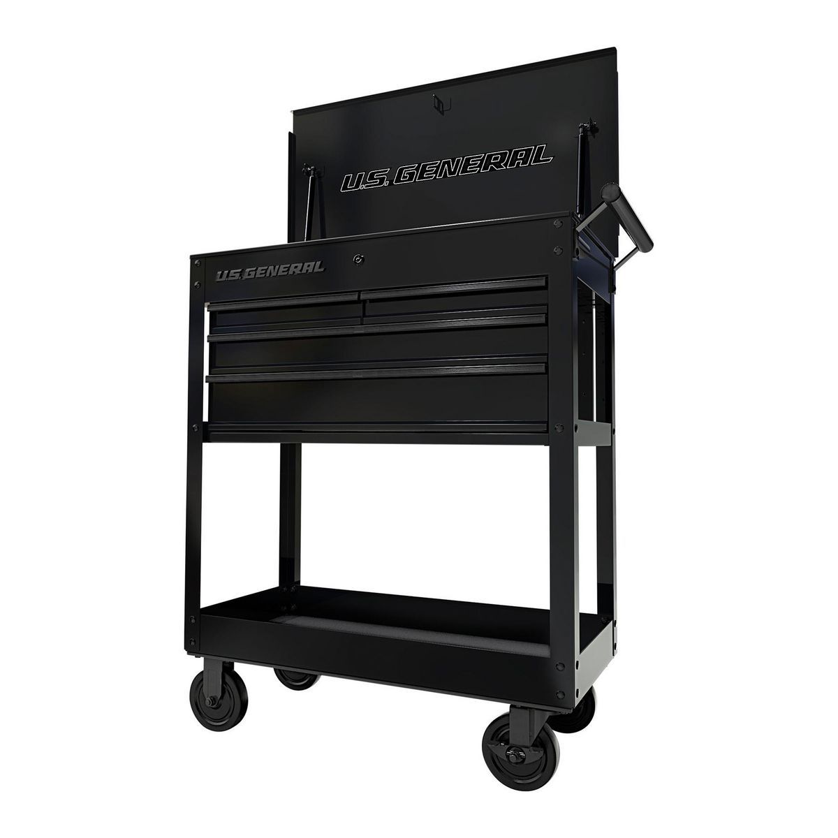 U.S. GENERAL 30 in., 4-Drawer Tech Cart, Red
