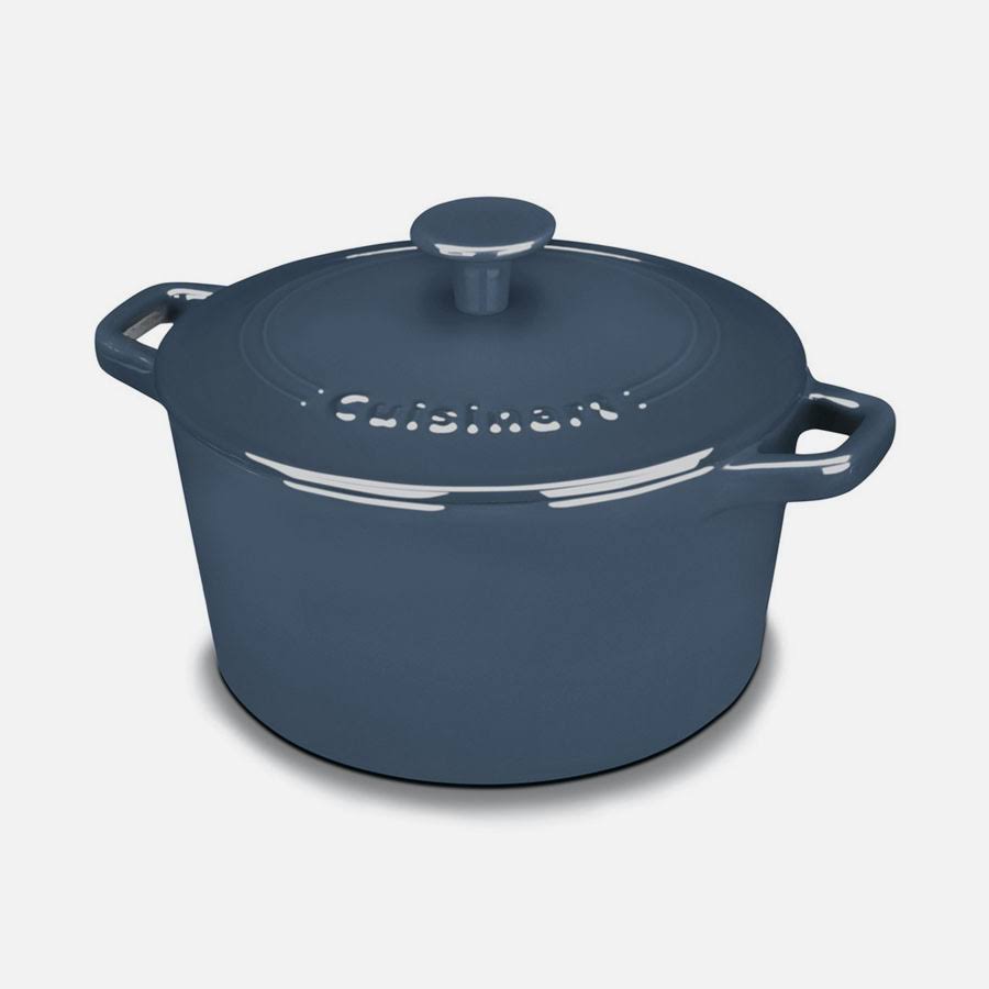 Cuisinart 3 Quart Cast Iron Round Covered Casserole - Blue