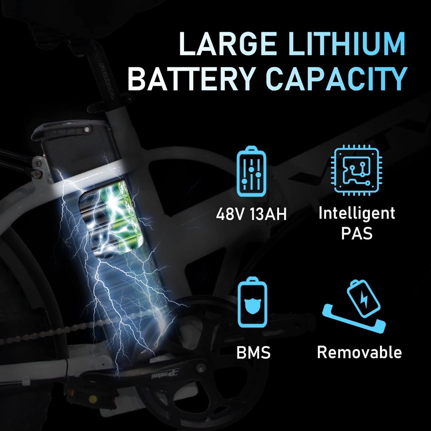 Electric Bike 750W 28MPH Fat Tire Folding Ebike 20" Adult Electric Bicycles, 48V 13AH Foldable E-Bike with Lockable Suspension, Shimano 7-Speed, Mountain Beach Cruiser Ebikes