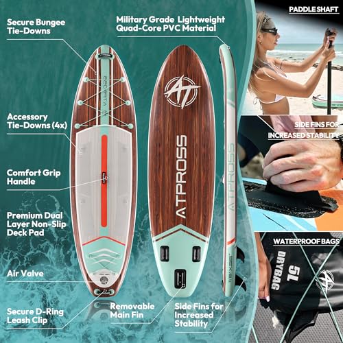 11'6"x35" Inflatable Paddle Board, 450lbs Extra Wide Stand Up Paddleboard for Adults with Premium SUP Accessories Kit & Backpack, Blow Up Kayak Non-Slip Stable Deck Boat for Yoga Fishing Surf