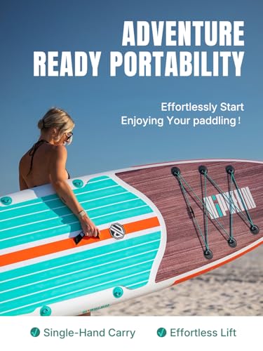 Niphean Inflatable Stand Up Paddle Board with SUP Accessories, Anti-Slip EVA Deck, 10’6’’ Inflatable Paddle Boards for Adults & Youth of All Skill Levels
