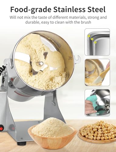 Electric Grain Grinder Mill, 304 Stainless Steel Pulverizer Grinding Machine