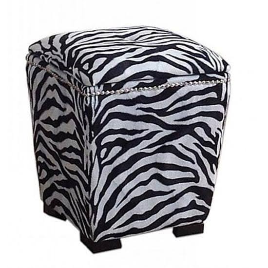 Ore International 19.5x22H Zebra Storage Ottoman
