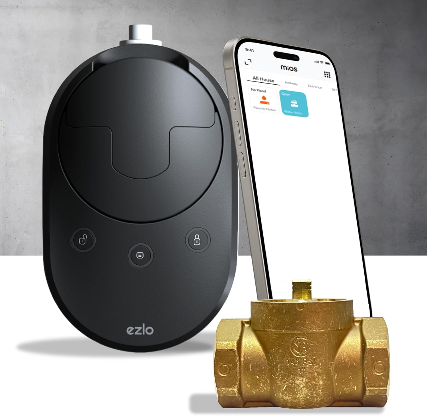WiFi + Z-Wave Smart Water Shut-Off Built-in Smart Hub & Ball Valve Kit – 1″