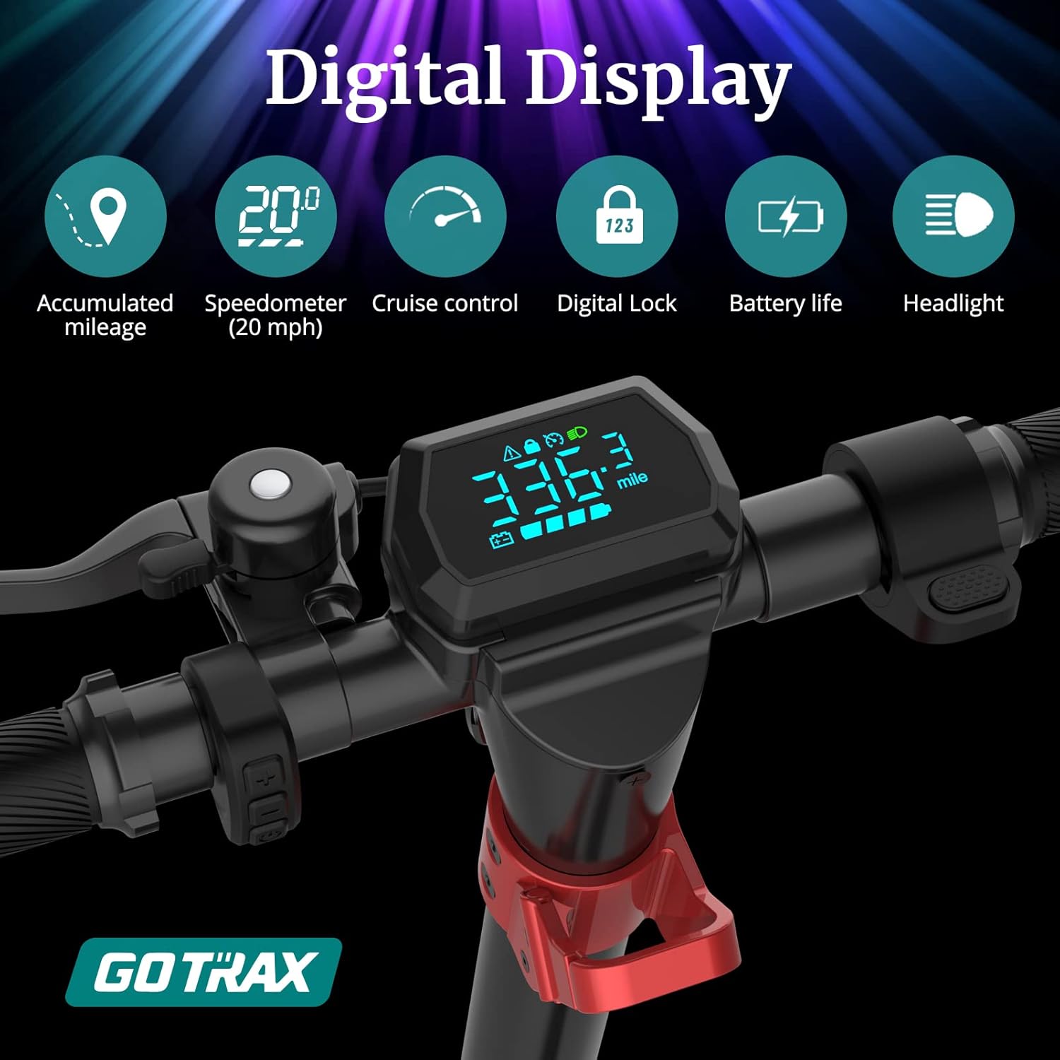 Gotrax Gmax Ultra Electric Scooter, 10" Pneumatic Tires, Max 45 Mile and 20Mph Speed, Double Anti-Theft Lock, Bright Headlight and Taillight, Foldable and Cruise Control Escooter for Adult