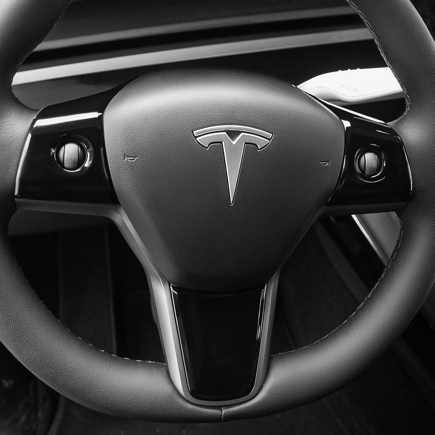 powoq Fit 2021 2022 Tesla Model 3 Model Y Center Console Wrap ABS Carbon Fiber Center Console Cover for 2021 2022 Tesla Model 3 Model Y Accessories（Glossy Carbon Fiber, Center Console Kit）