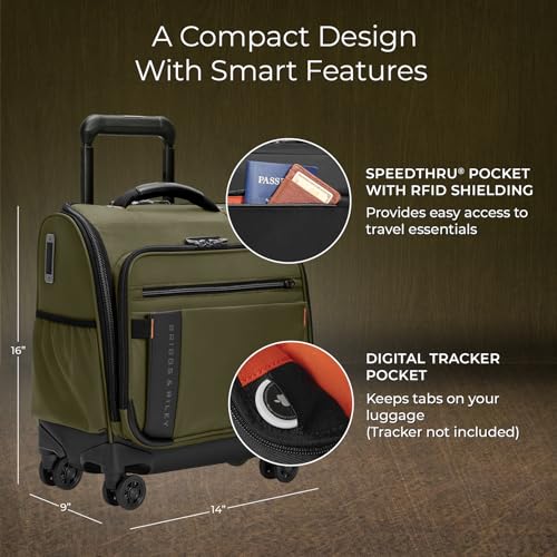 Briggs & Riley Domestic 22" Carry On Expandable Spinner - Luggage for Travel, Suitcases with Wheels, Softside Rolling Bag for Men & Women, Self-Repairing Zipper - ZDX Collection, Black