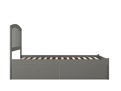 AFI Richmond Twin XL Size Platform Bed with Footboard & Storage Drawers in White