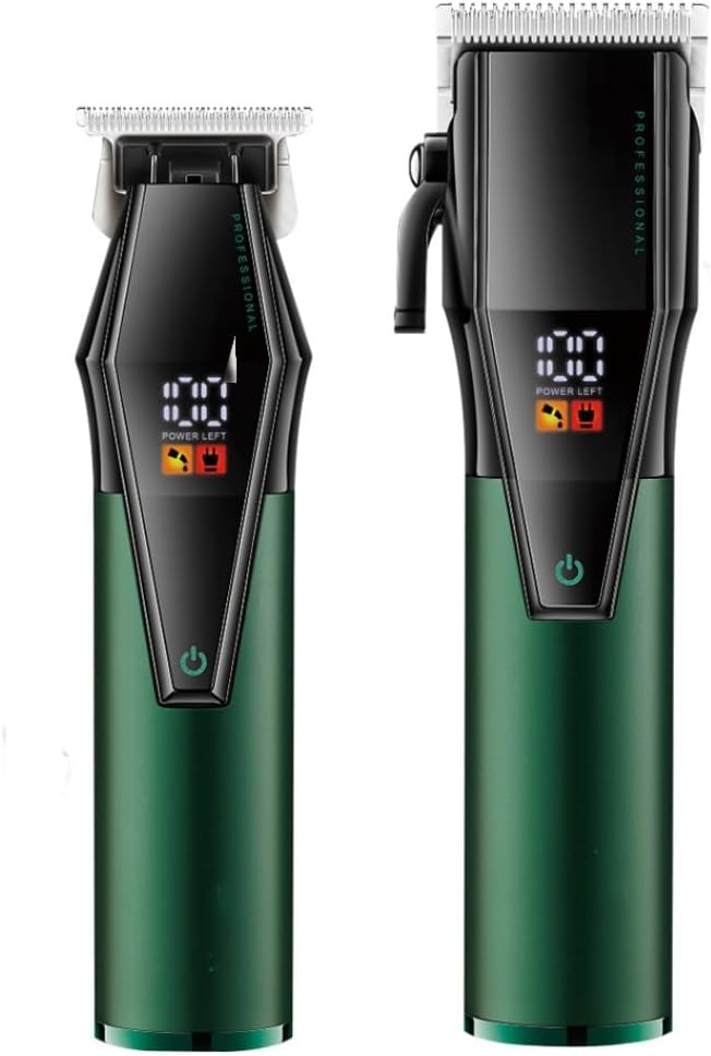 Hair Clippers for Men, 2PCS Professional Barber Hair Clipper Adjustable HairCutting Machine Cordless Hair Trimmer Digital Display Clipper for Men