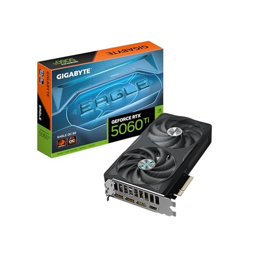 GIGABYTE GeForce RTX 5060 Ti WINDFORCE OC 8G Graphics Card, 8GB 128-bit GDDR7, PCIe 5.0, WINDFORCE Cooling System, GV-N506TWF2OC-8GD Video Card