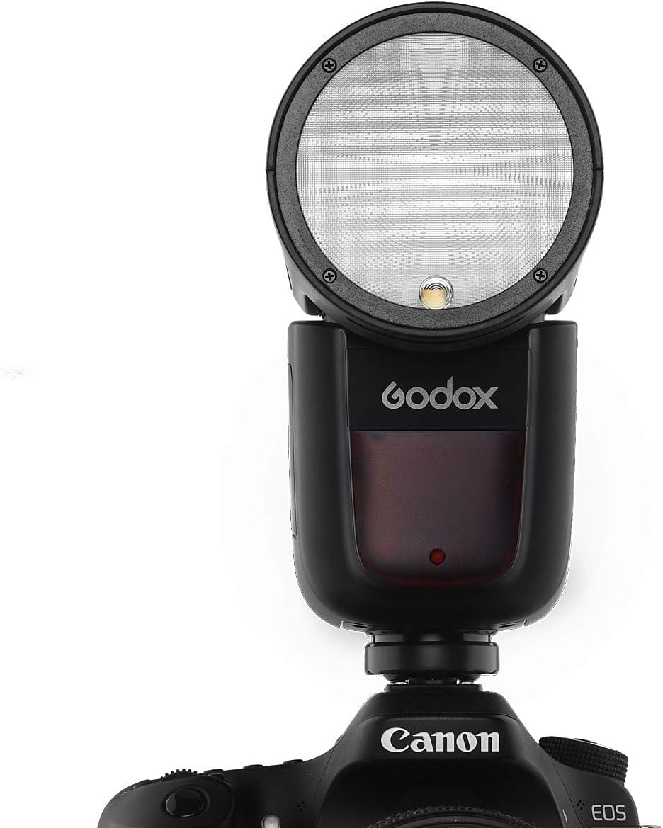 Godox V1-S Camera Flash Godox Flash Speedlite Off Camera Flash Round Head Flash for Sony DSLR Camera 1/8000 HSS, 480 Full Power Shots, 1.5 sec. Recycle Time,Rechargeable 2600mAh Li-ion Battery