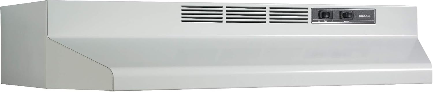 Broan-NuTone F403023 Exhaust Fan for Under Cabinet Two-Speed Four-Way Convertible Range Hood Insert with Light, 30-Inch, Black