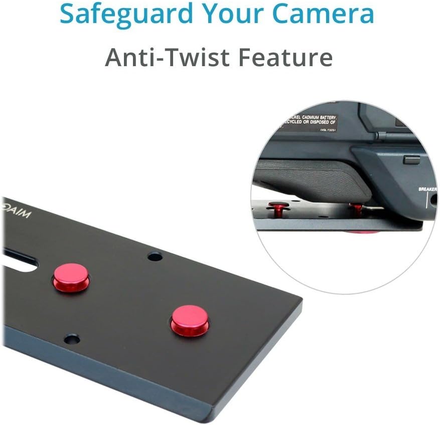 PROAIM V-Mount Camera Plate for All V-Mount Cameras | Most Secure Aluminum Plate with 100mm & 150mm Rods for mounting Mattebox, Follow Focus & Other Accessories | Tripod Compatible (VP-248-00)