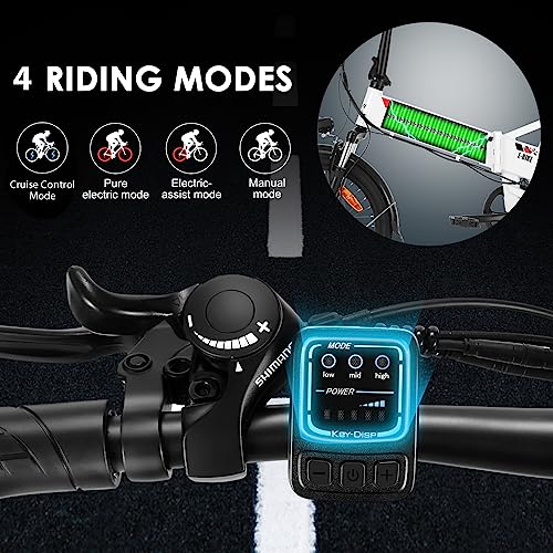 Vivi Electric Bike, 20" 500W Folding Electric Bike, 21.7MPH Adult Electric Bicycles with Removable 48V 374.4Wh Battery, Up to 50Miles Range, Cruise Control, Shock Absorber, UL 2849 Certification
