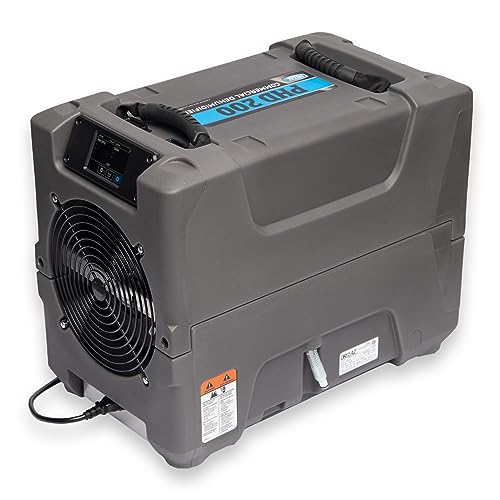 Dri-Eaz PHD 200 Commercial Dehumidifier with Pump, Crawl Space and Basement Drying, F515, Up to 16 Gallon Water Removal per Day, Gray, Large